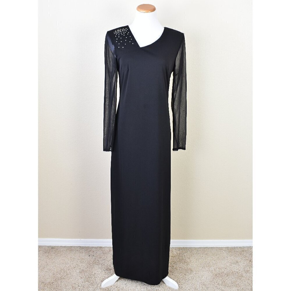 Frank Lyman Long Sleeve Formal Black Dress Gown - 10